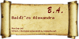Balázs Alexandra névjegykártya