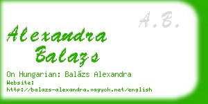 alexandra balazs business card