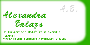 alexandra balazs business card